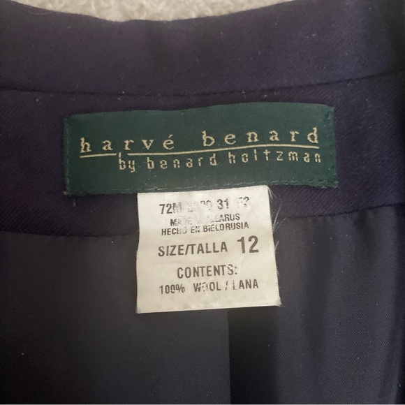 Classic Navy Jacket/Blazer ~harve benard ~Size 12 ~100% Wool Single Button - Picture 4 of 12